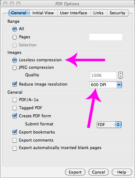 Export from Open Office